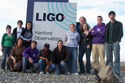 Pre-MAP students at the Laser Interferometer Gravitational Wave
Observatory in Hanford, WA (photo by Sarah Loebman).