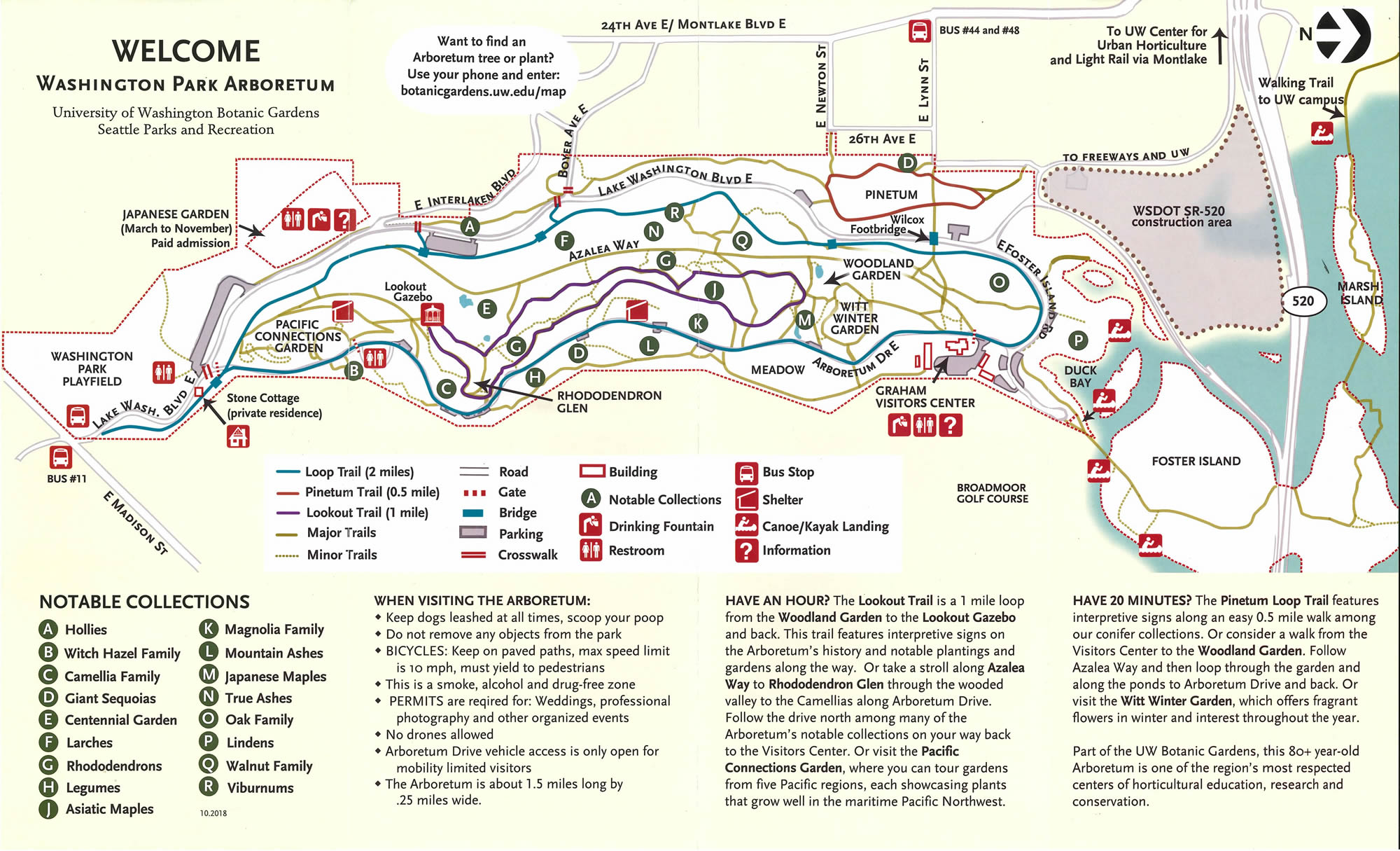 Washington Oaks State Park Map Maps & Trails | University Of Washington Botanic Gardens