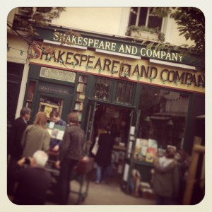 Outside Shakespeare and Co Bookstore