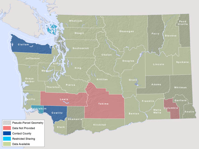 Available data in the non-commercial 2007 Washington State Parcel Database