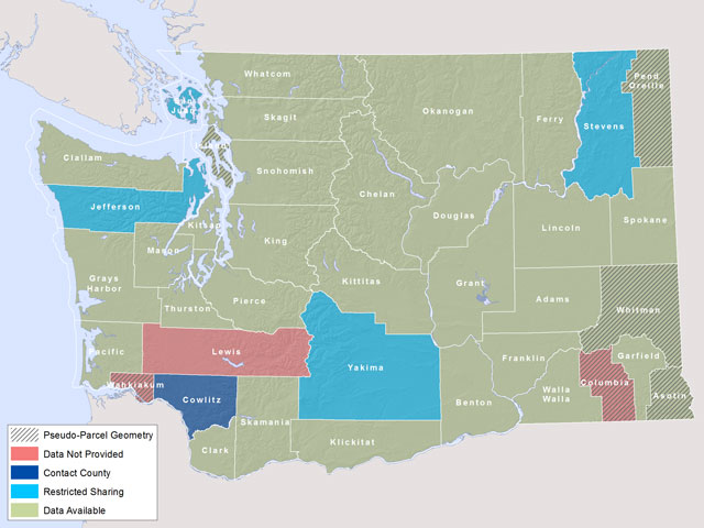 Available data in the government 2009 Washington State Parcel Database
