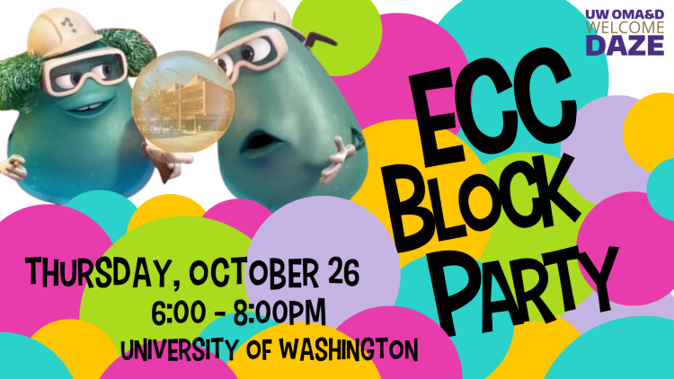 ECC Block Party Graphic featuring workers from the movie Inside Out