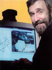 Steven Sulzbacher at his computer.