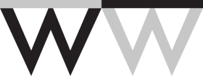 One black letter "W" next to one grey letter "W"