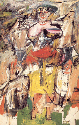 Abstract painting of a figure