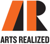 Graphic logo of a stylized letter "A" and "R" in black and orange. Text below reads "Arts Realized"
