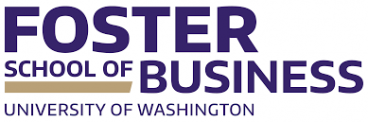 Purple text on white background reads "Foster School of Business; University of Washington"