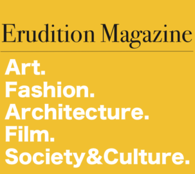 White and black text on yellow background that reads, "Art. Fashion. Architecture. Film. Society & Culture." in bold large letters. In smaller lettering it reads: Get your work published and gain exposure. Open for current students and recent graduates at both the Graduate and Undergraduate level. Help build an online community of art lovers and scholars! eruditionmag.com