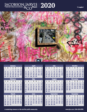 Wall calendar featuring graffiti artwork