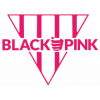 Upside down pink triangle with vertical bars, a hand grasping at one of the bars. Text reads "Black & Pink"