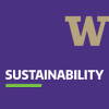 Purple square logo with pale gold, bold "W", and white text that reads "Sustainability"
