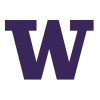 Large block letter "W" in purple