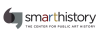 Logo featuring two abstracted quotation marks to the left of sans serif text that reads, "smarthistory." The "art" text is red, blue, and yellow. Text below reads "The Center for Public Art History."