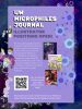 Purple background with white text that reads, "UW Microphiles Journal." Dark purple text below reads "Illustrator positions open!" White text below that reads, "We are accepting applications for students to work as illustrators on the 4th issue of the Microphiles Journal! Come join our team in showcasing the diversity of microbiology to all audiences through your creative skills! All majors are welcome to join. This is a wonderful opportunity for your to showcase your talent and to exhibit your creative skill to a wider audience! Scan this QR code to find out more about each position and to apply! All our previous issues can be found on our website at https://themicrophilesjounral.weebly.com/issues.html." Small images of past issues of magazine covers are on the right hand side. Illustrations of two people looking at a science jar, a person using a test tube, and abstract rainbow shapes are on the left.