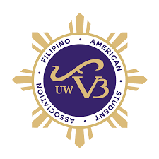 Purple circular logo with gold accents, reads "Filipino American Student Association"