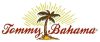 Logo of a palm tree with yellow lines radiating from it with red cursive text reading "Tommy Bahama: