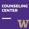 Purple background with white sans serif text that reads "Counseling Center"
