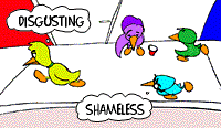 [Cartoon: Mom begging]