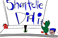 [Cartoon: Child painting sign "Shantelle did it"]