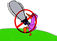 [Cartoon: No playing with dangerous tools]