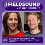 Picture of Jodi Young and Fabian Klenner in front of the FieldSound Podcast logo banner