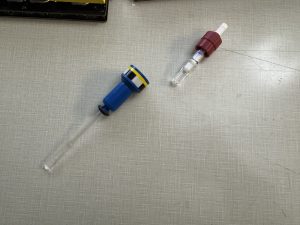 A J-Young tube broken in a sample spinner.
