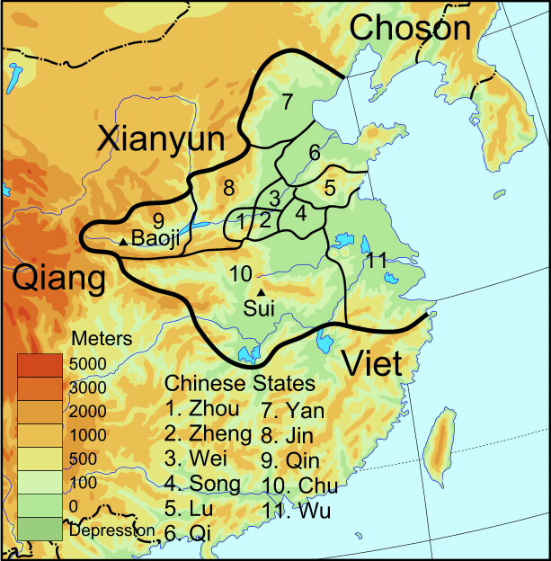 zhou dynasty map eastern and western