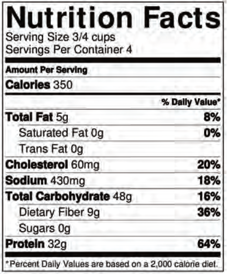 Spaghetti-nutrition