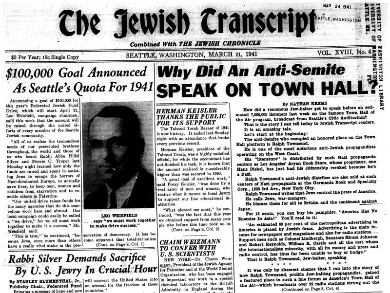 Responding To Anti Semitism In The Jewish Transcript Seattles Jews During Americas Great 2151