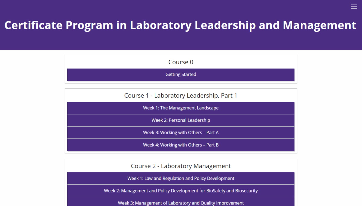 Certificate Program in Laboratory Leadership and Management