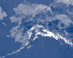 Satellite view of Alaska