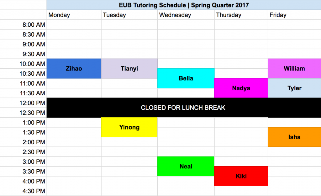 EUB Tutoring – Economics Undergraduate Board