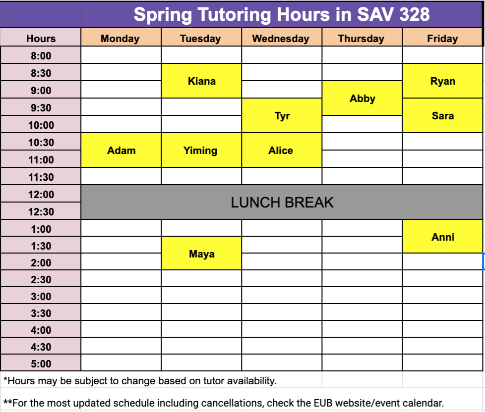 EUB Tutoring – Economics Undergraduate Board