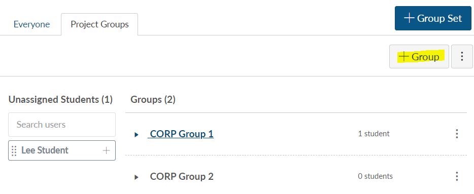 Add groups to Project Groups