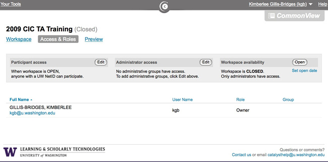 image of CommonView Access and Roles management page
