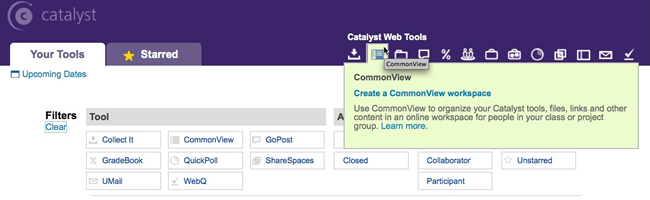 Image of the Catalyst Web Tools account interface