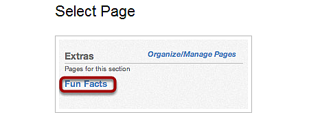 Select Page Option