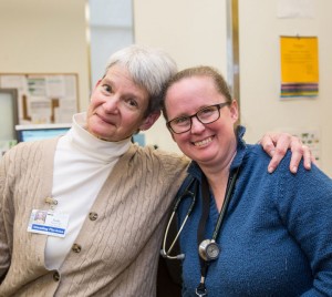 Dr. Judy Pauwels (L) and student at the UW Neighborhood Northgate Clinic