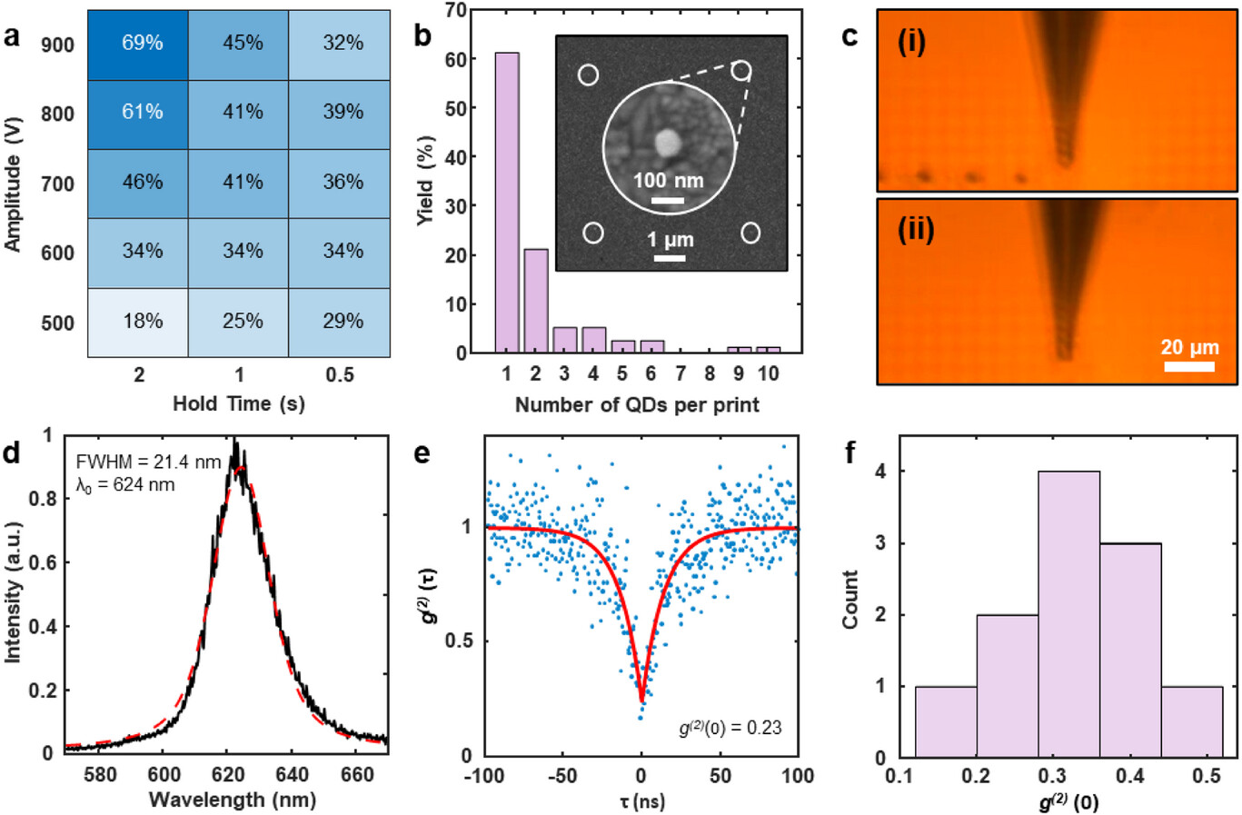 Deterministic printing of single quantum dots | Ginger Lab