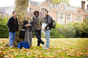 student on campus