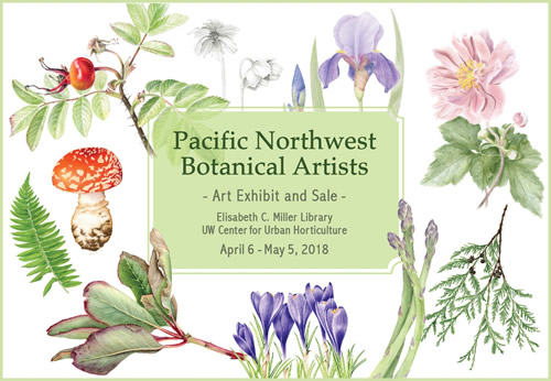 Pacific Northwest Botanical Artists 2018 poster by Joan Provo-Clinkston