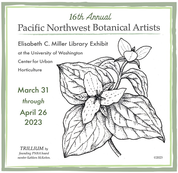 Pacific Northwest Botanical Artists 2023 show poster