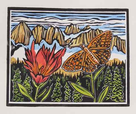 Scarlet Paintbrush and Northwestern Fritillary by Molly Hashimoto