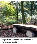 Whitman Walk bench in Kincaid Ravine
