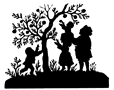 Children around an apple tree