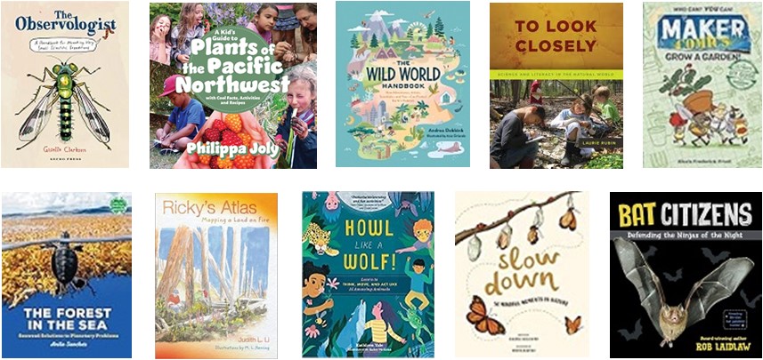 a collage of 10 book covers of Parent and Teacher favorite items this year