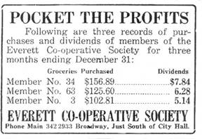 Ad for Everett Co-op. Society