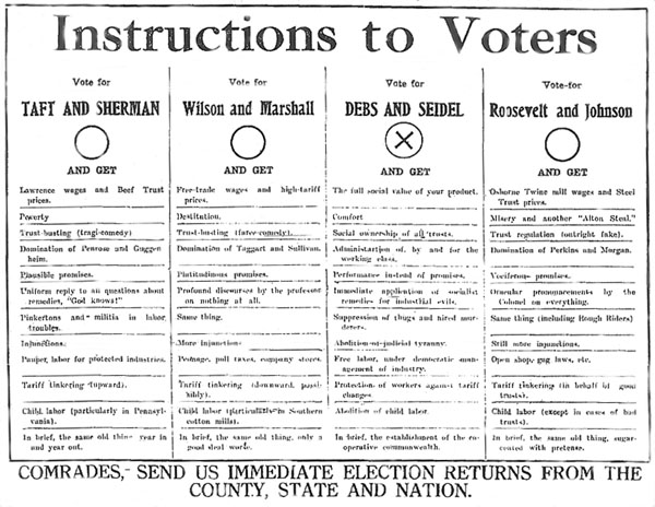 1912 Presidential election "Instructions to Voters"