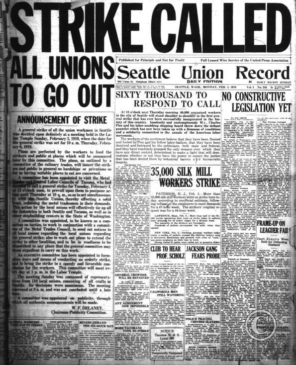 Seattle Union Record--Voice of the Labor Movement