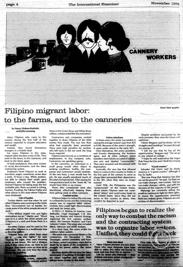 Filipino Migrant Labor: To the Farms, and to the Canneries